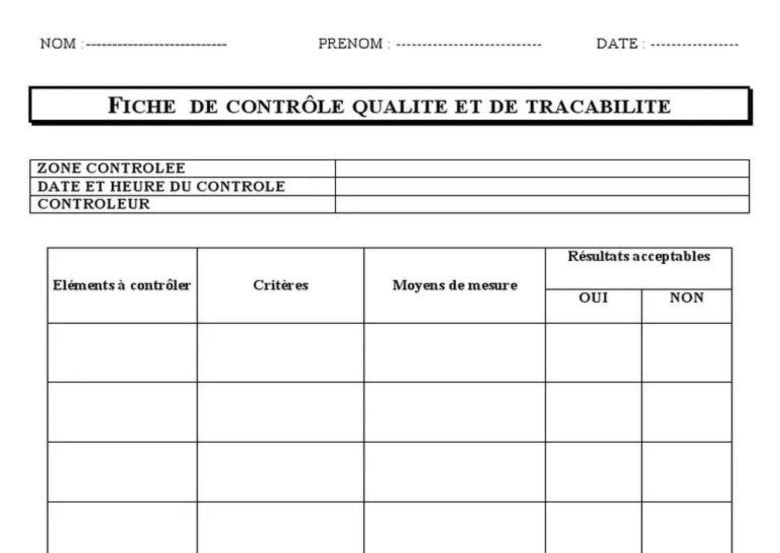 Controle qualité