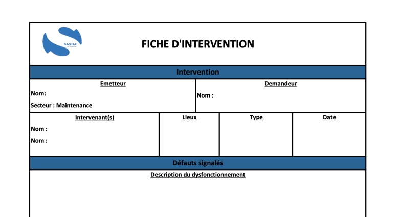 Fiche d'intervention
